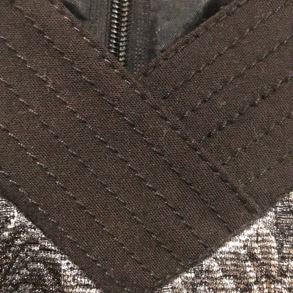 Silver/Pewter metallic brocade dress with black 🖤 - Picture 8 of 9